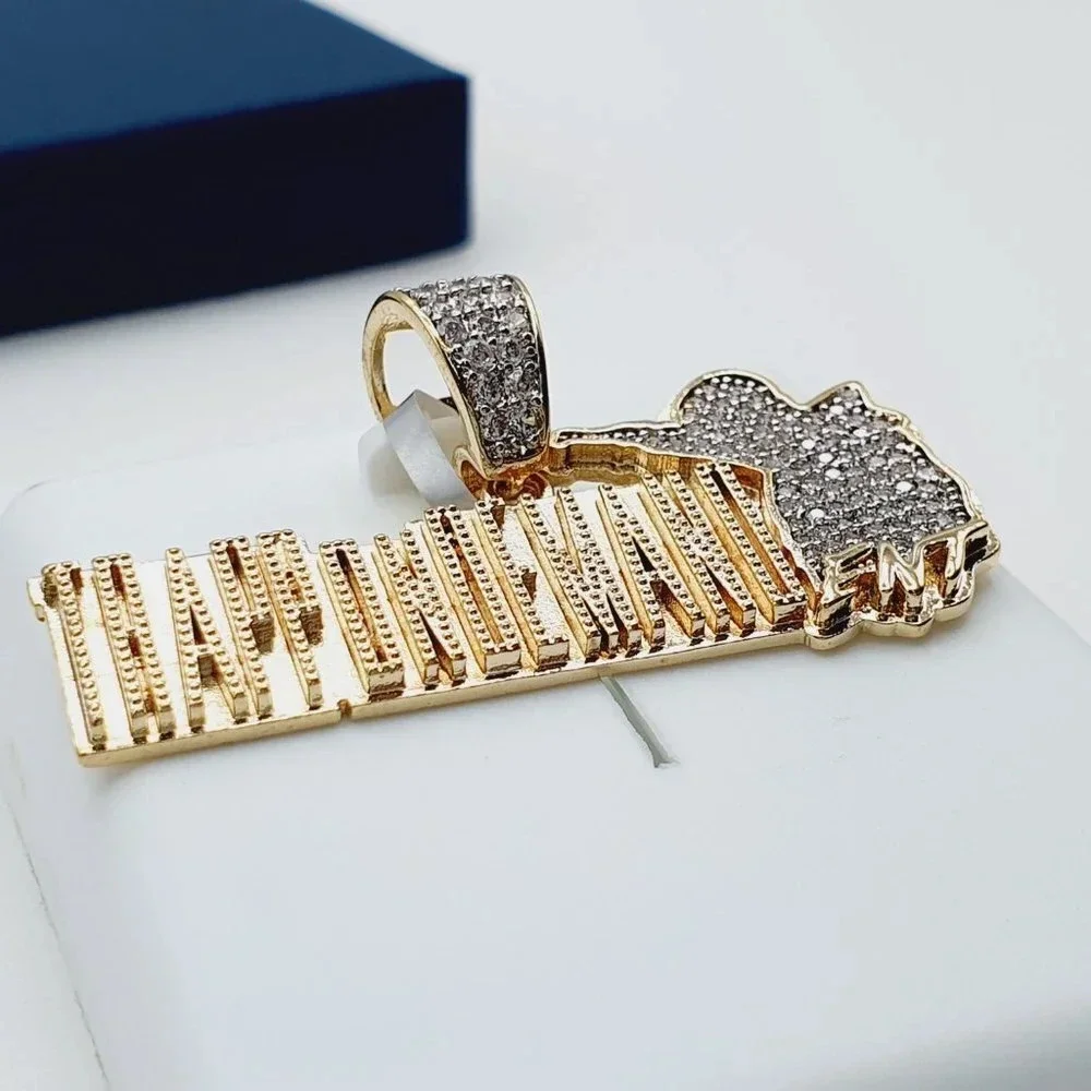 14K Gold Plated Cubic Zircon Pendant, INUS1BR057